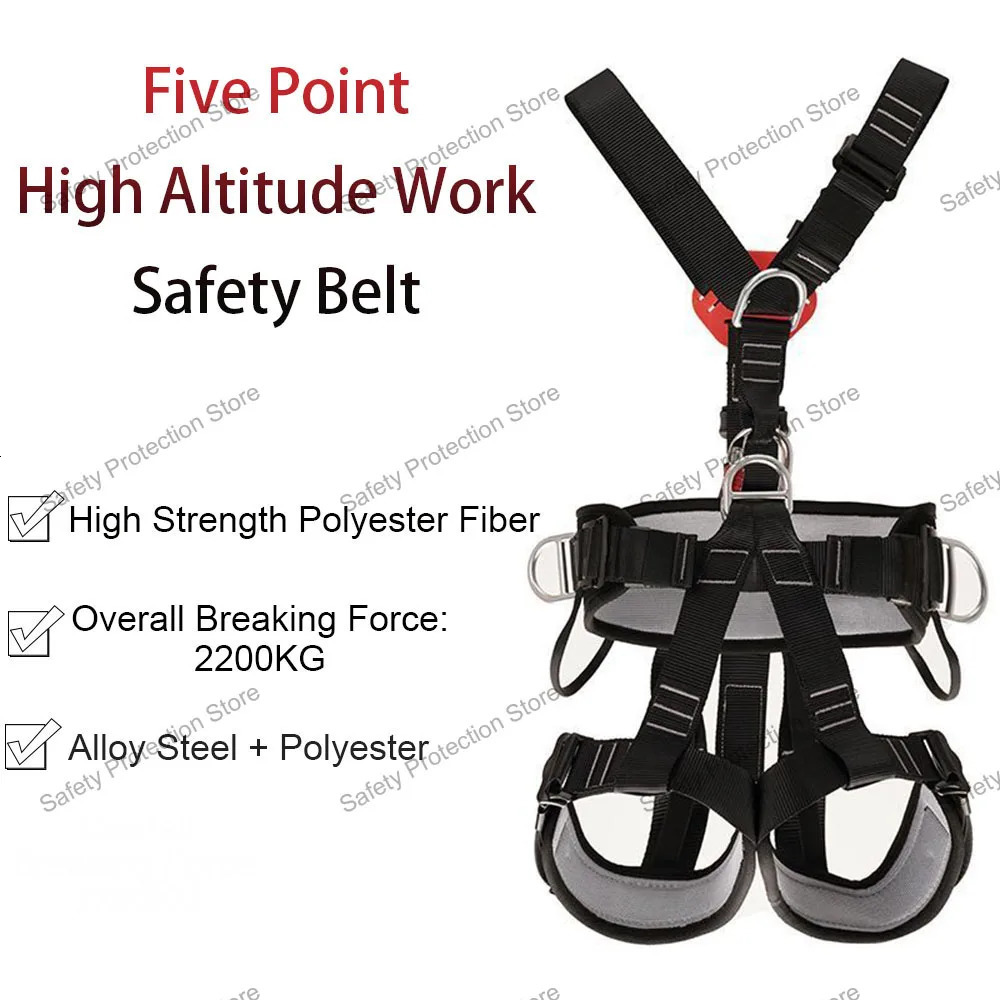 High Altitude Work Safety Belt Full Body Fivepoint Harness Outdoor Rock Climbing Training Construction Protect Equipment 250611
