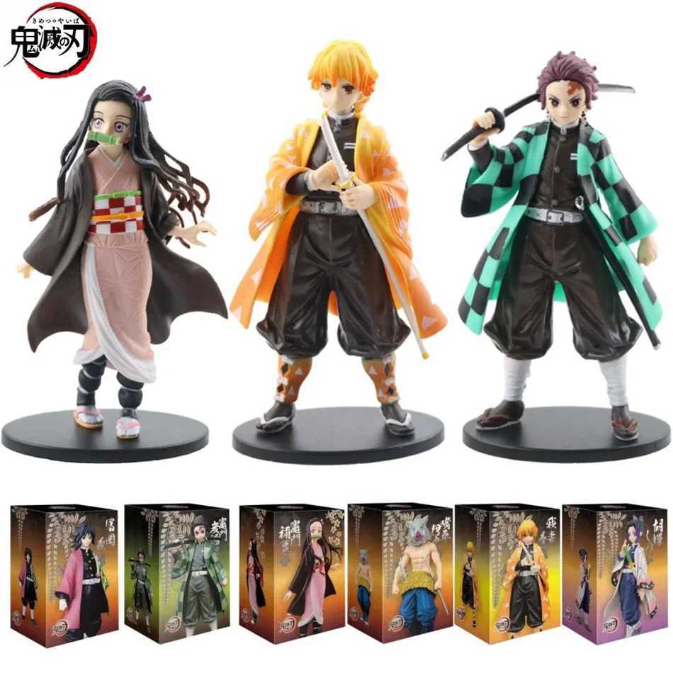 Anime Figure Demon Slayer Figures Kimetsu No Yaiba Doll Tanjiro Nezuko Zenitsu Figurine Inosuke Warrior Action Figure Model Toys XJ250614