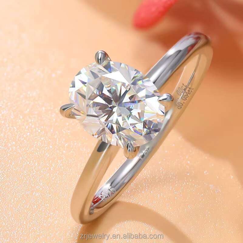 Moissanite 925 Sterling Silver Gold Diamonds Oval Promise 1ct 2ct 3ct Women Engagement Moissanite Ring