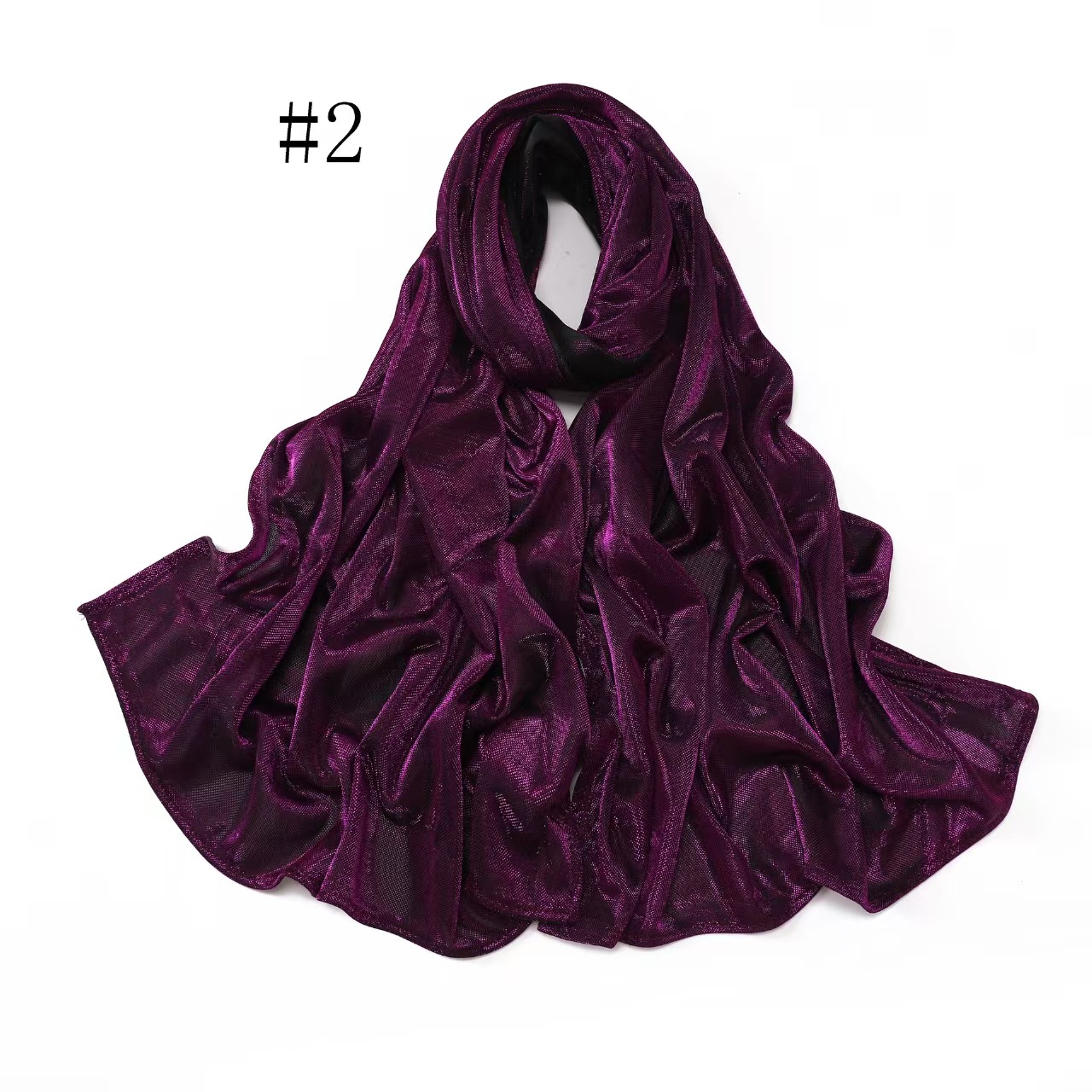 T964 New Fashion Glitter Sparkling Scarf Textured Headscarf Glossy Shawl