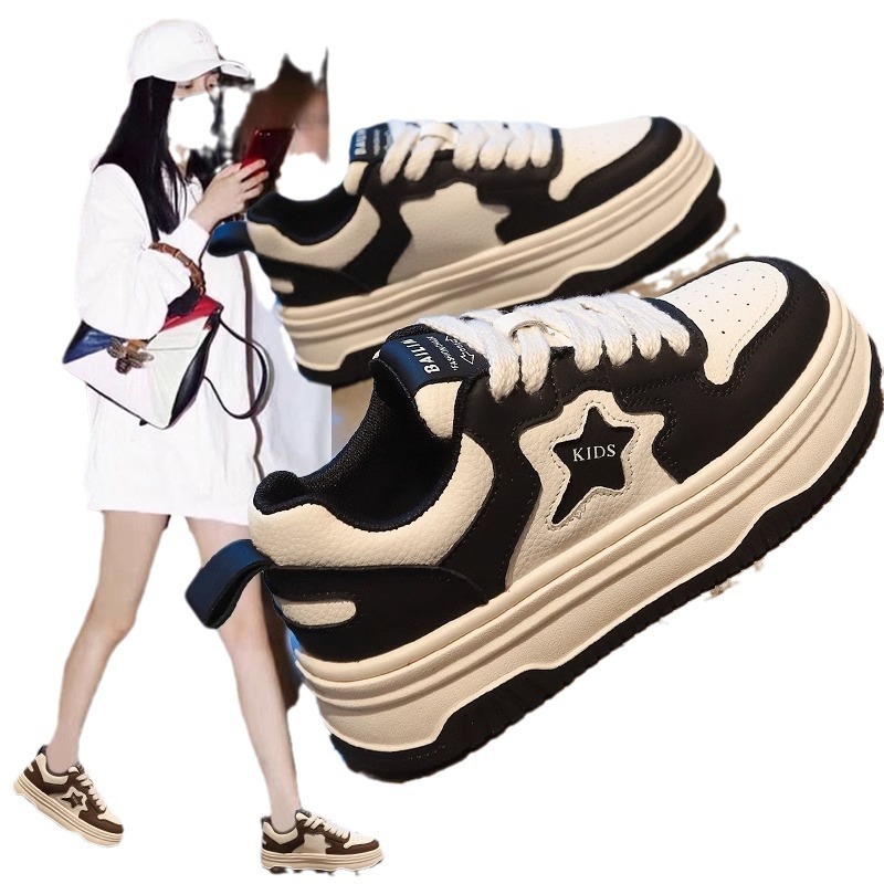 Ddmysports Star Sneakers Spring New Thick Soled White Stylish Casual Platform Sports Fashion Women S Shoes Outdoor Shoes