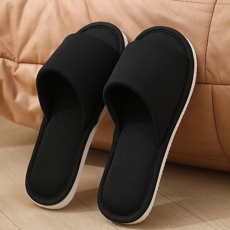 Unisex Sweat-Absorbing - Quiet and Seasons, Black Upper with White EVA Sole, Textured Design for Indoor Use, Hand Wash or Dry Clean Only, Comfortable 