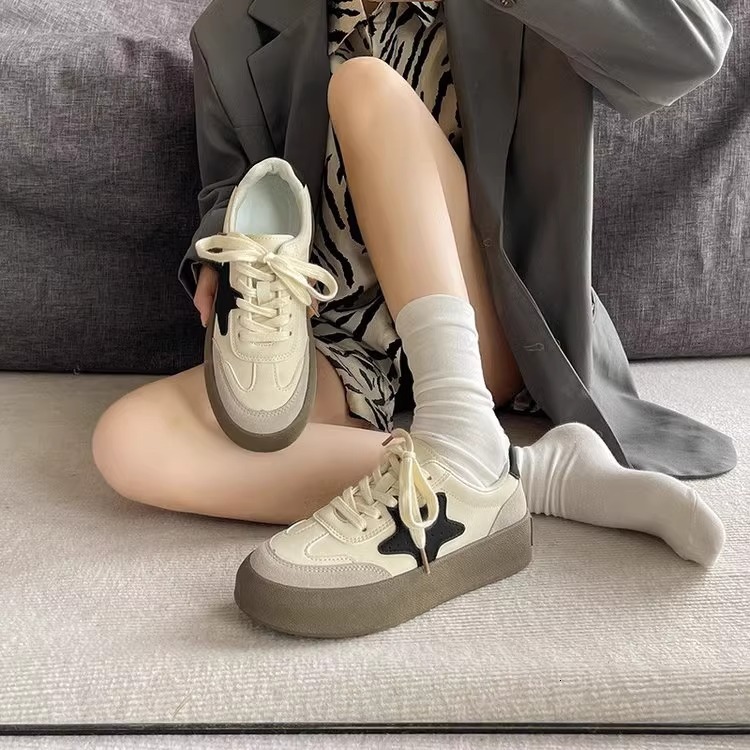 Ddmysports Dexun Women S New Spring And Autumn Thick Soled White Agan Shoes Versatile Casual Sports Sneakers Outdoor Shoes