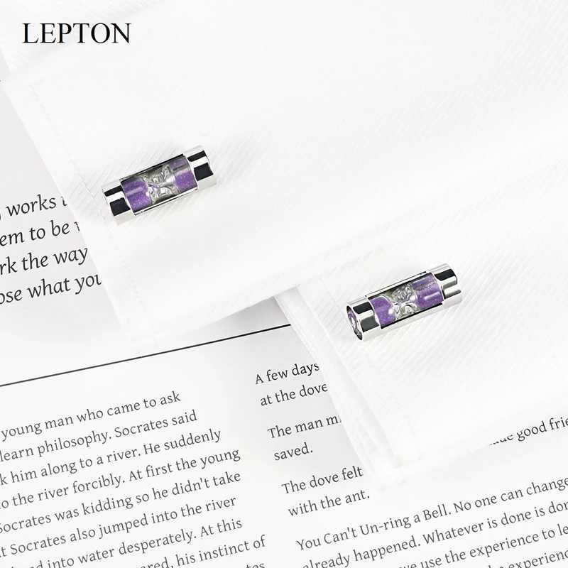 Lepton Hourglass Cufflinks Sand Clock Glass Timer Sandglass Cuff Links simple and stylish hourglass Mens shirts Cuffs cufflink XJ250614