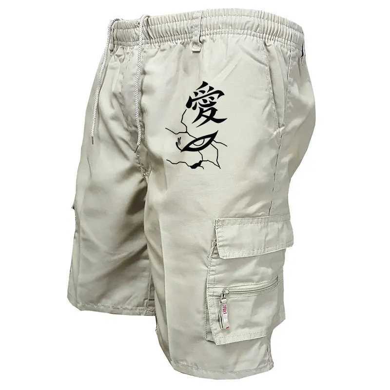 Summer Anime Cargo Shorts For Men Tactical Quick Dry Multi-pocket Shorts Mens Outdoor Clothes Hunting Fishing Short Pants W250614