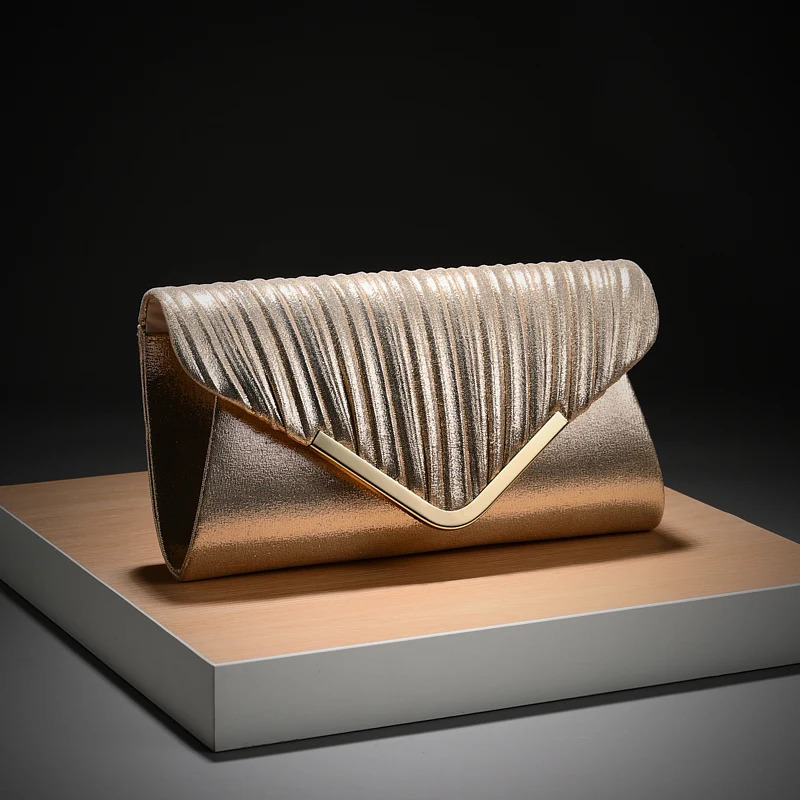 luxury pleated cover envelope purse hand bags clutch bag evening shoulder for women Wedding Dinner Party bag 250614