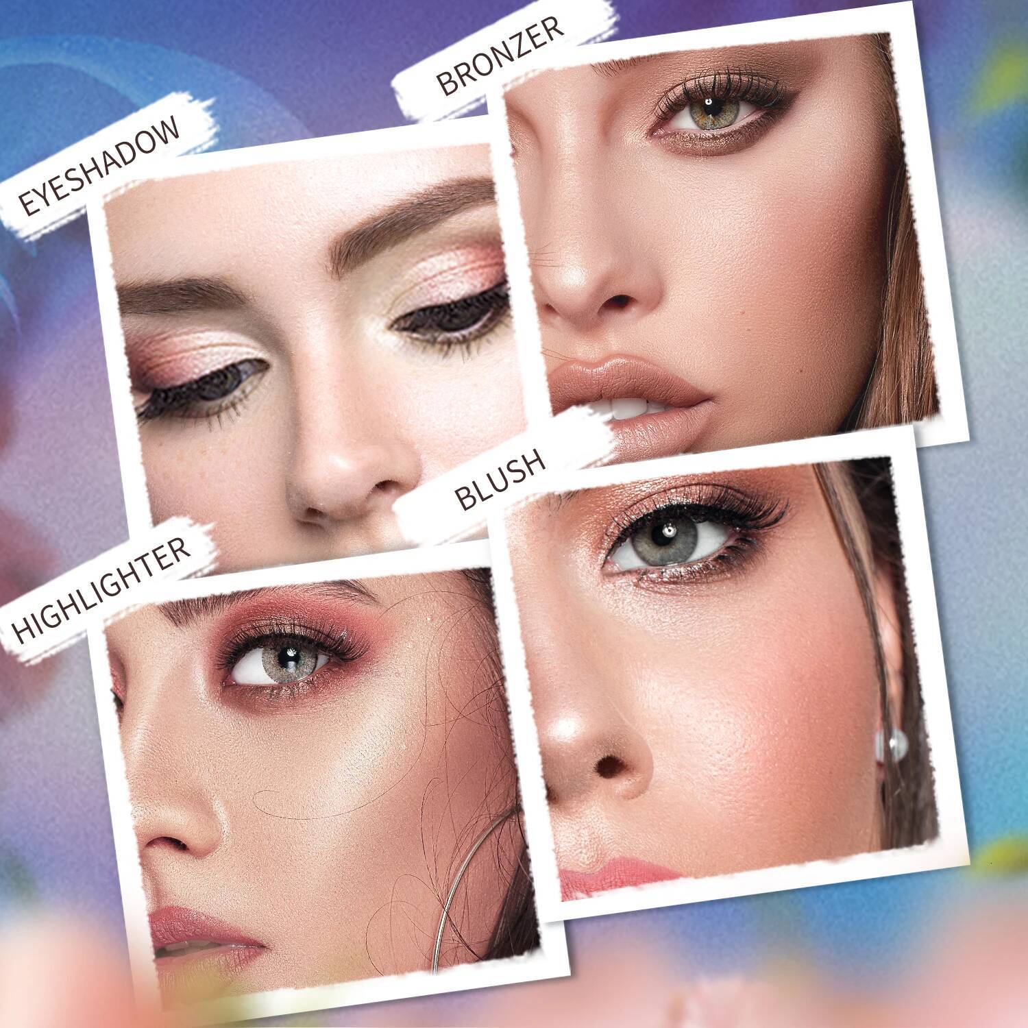 CATKIN Eyeshadow Blush Full Matte Shimmer Glitter High Pigmented Face Highlighter Shading Powder