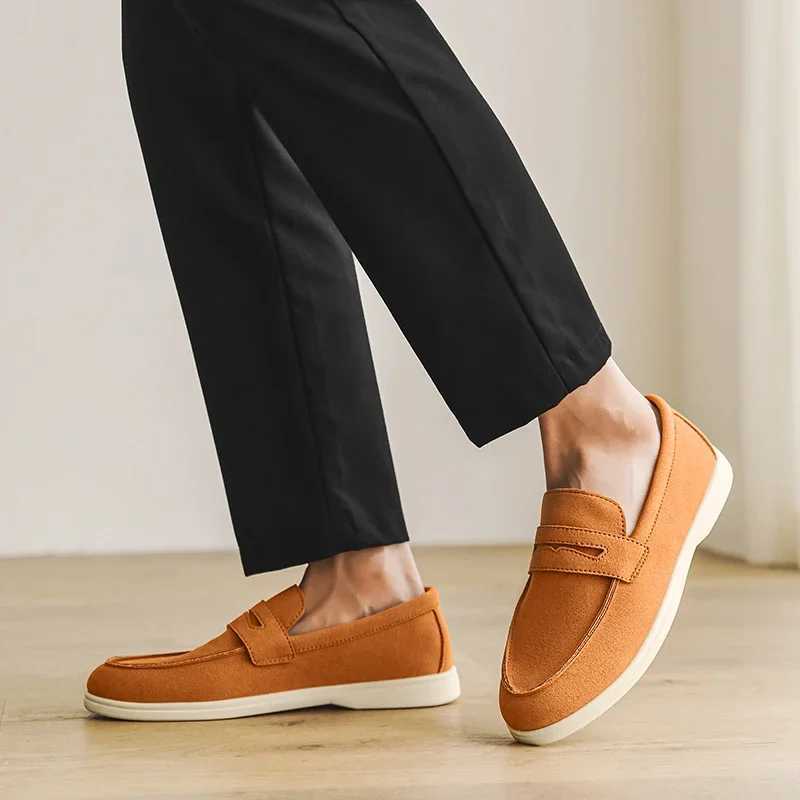 Summer Blue Mens Loafers Comfortable Suede Leather Casual Shoes Men Lightweight Slip Shoes Man Zapatos De Hombre XJ250614