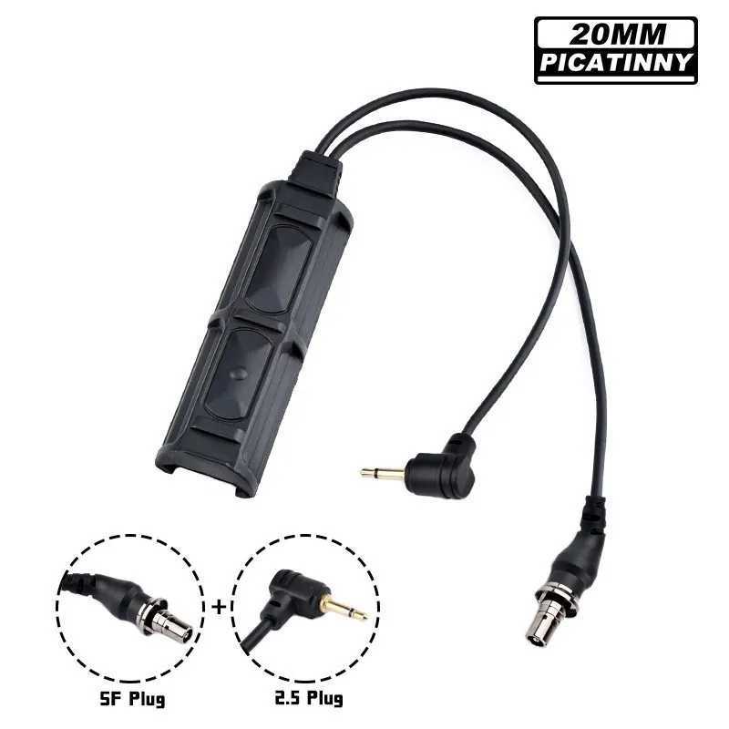 Tactical Crane Dual Pressure Button Switch SF PLUG 2.5/3.5MM Remote Switches Fit PEQ DBAL OGL Laser M300M600 Hunting FlashlightXJ250613