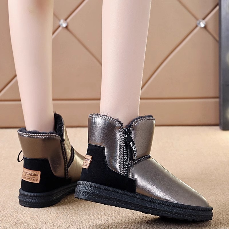 Ddmysports Women S Winter New Thickened Fleece Waterproof Short Stylish Snow Boots For Outdoor Shoes