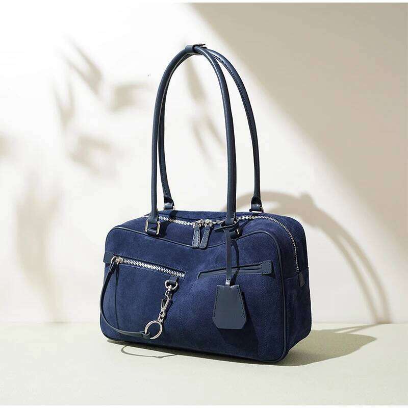 Brand Designer Shoulder Fashion Simple Pillow Advanced Vintage Tote Commuter Handbag Suede Travel School Bag