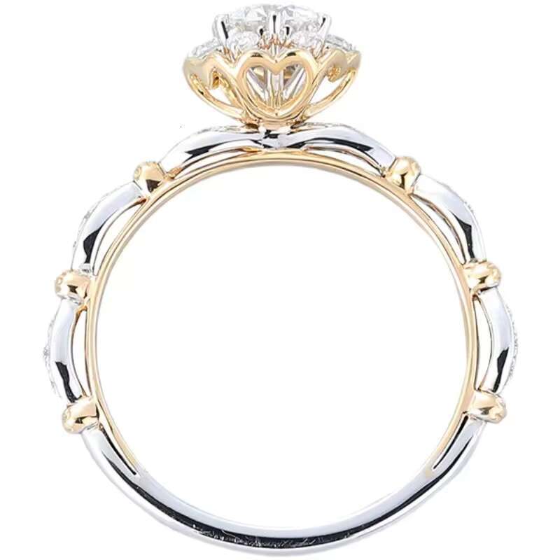 Factory Wholesale Fashion Romantic Moissanite Diamond Ring Pure Silver Proposal Wedding Platinum Diamond Ring for Girlfriend