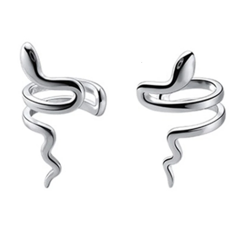 Punk Animals Clip Earrings for Women Man Exquisite Snake Piercing Ear Cuff Without Holes Faux Clip on Earcuff Earrings 250610