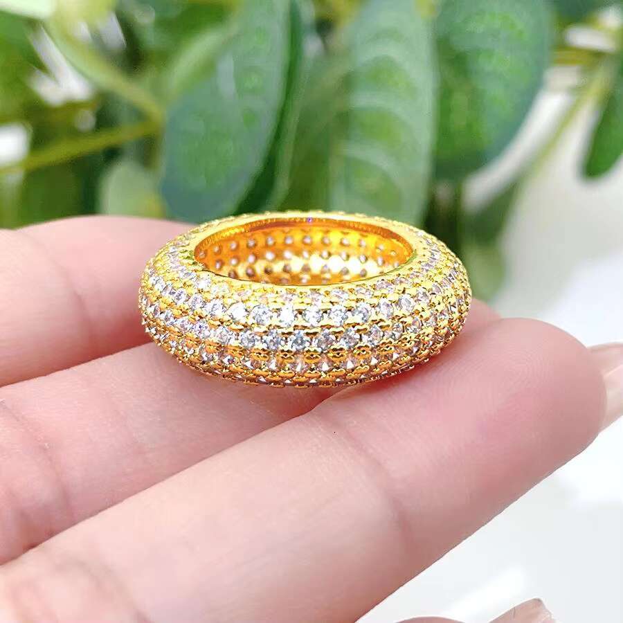 FOXI Pave Full Moissanite Infinity Rings Hip Hop Jewelry Gold Plated 925 Sterling Silver VVS Moissanite Diamond Bling Mens Ring