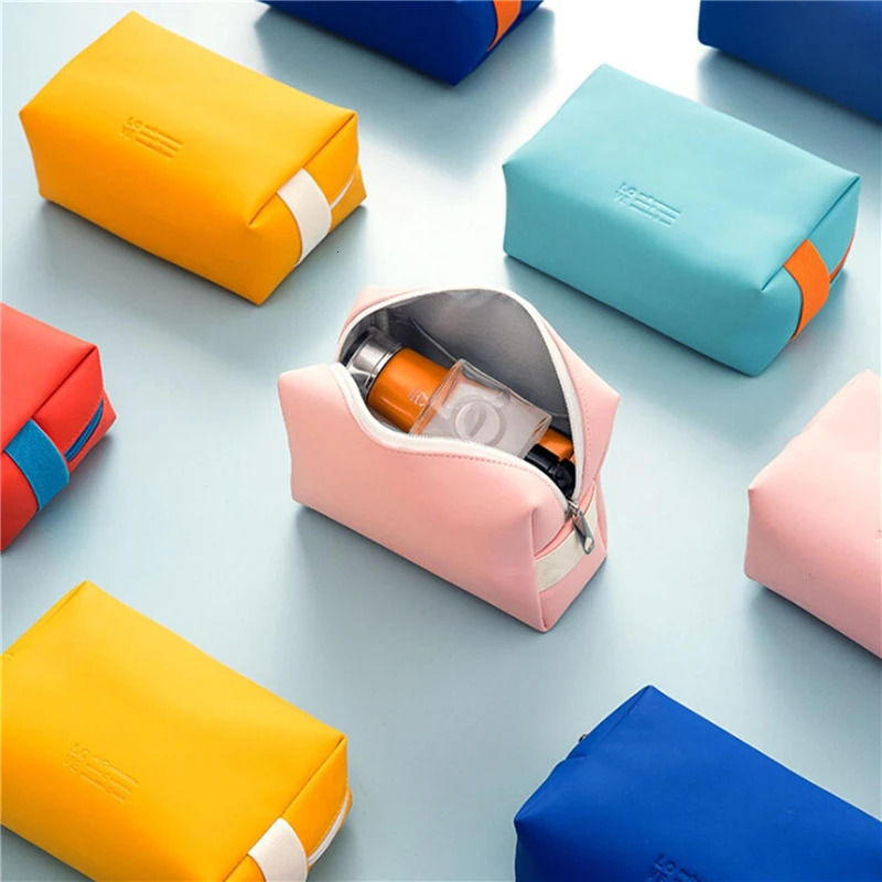 PU Leather Travel Cosmetic Bag Portable Women Men Makeup Case Waterproof Multifunctional Toiletry Organizer Storage Bag 250614