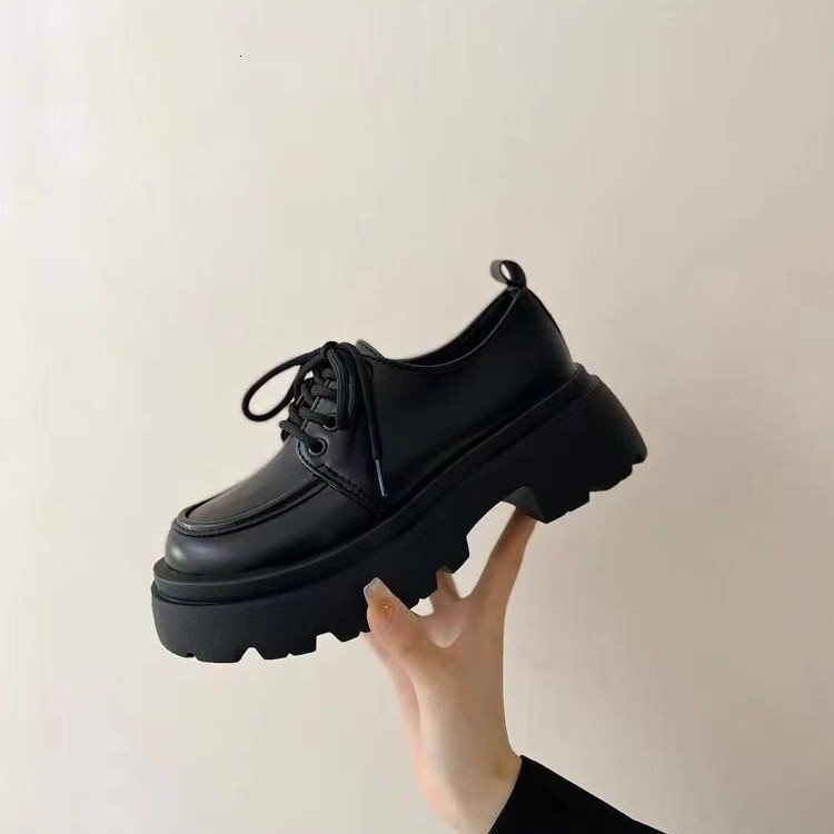 Ddmyoutdoor Ddmyoutdoor Thick Soled Leather New Spring And Autumn British Style JK Shoes Black Versatile With Skirts Loafers Outdoor Outdoor Shoes
