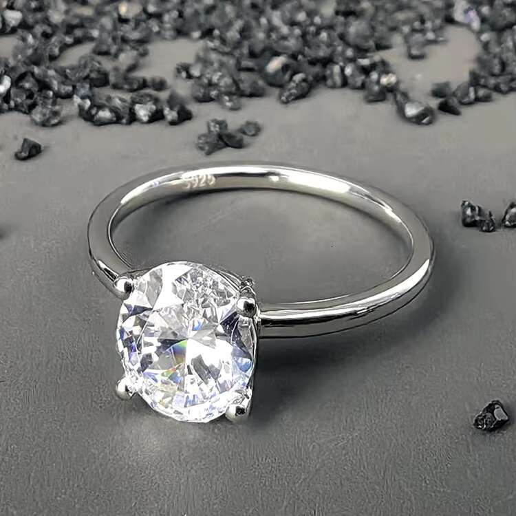 925 Silver Glamorous Moissanite Ring Captivating Minimalist Design Rhodium Plating Radiates Glamour Every Gesture Fine Jewelry