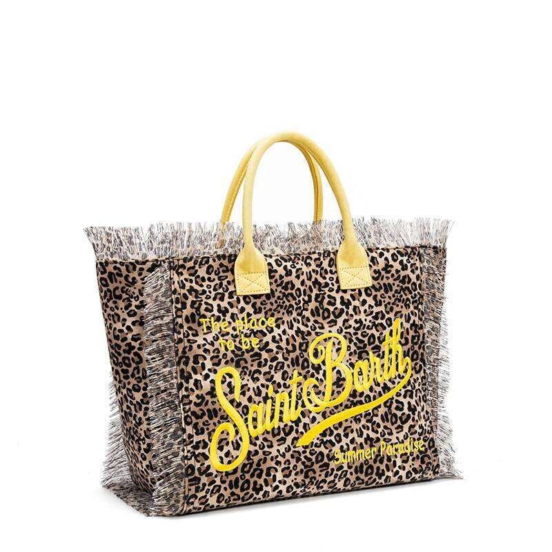 Lightweight Simple Design Fashionable Women's Large Capacity Leopard Print Letters Tote Bag