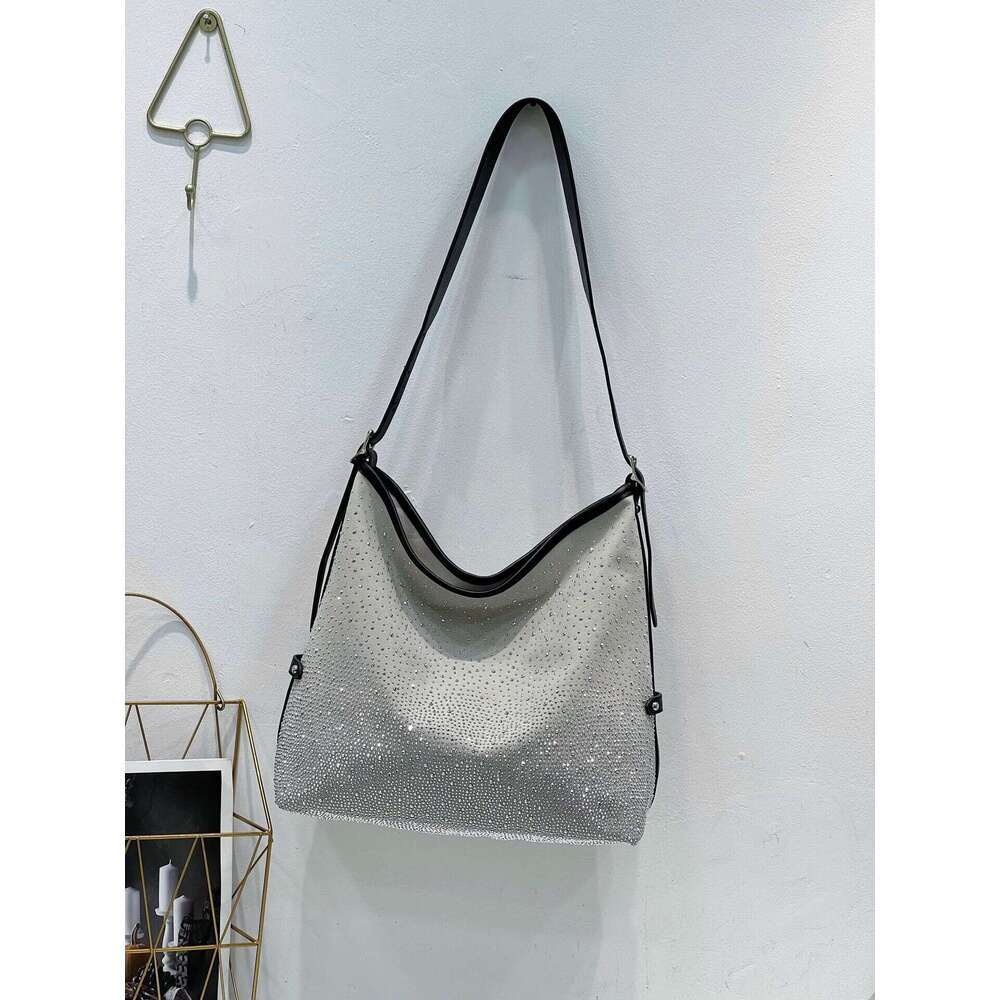 Star Silver Glitter Gradient Rhinestone for Women 2022 New Light Luxury Diamond-Encrusted Shoulder Crossbody Versatile Tote Bag