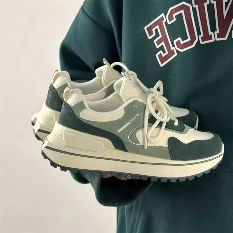 Ddmysports Agan Women Spring Autumn New Korean Trendy Thick Sole College Style Casual Sports Running Shoes Outdoor Shoes