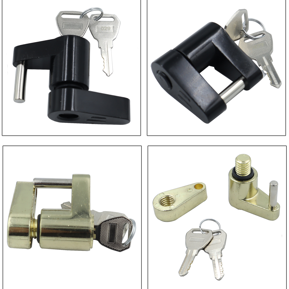 Black gold trailer hook lock, diameter 1/4 inch, span 3/4 inch, used for tugboat RV truck hook