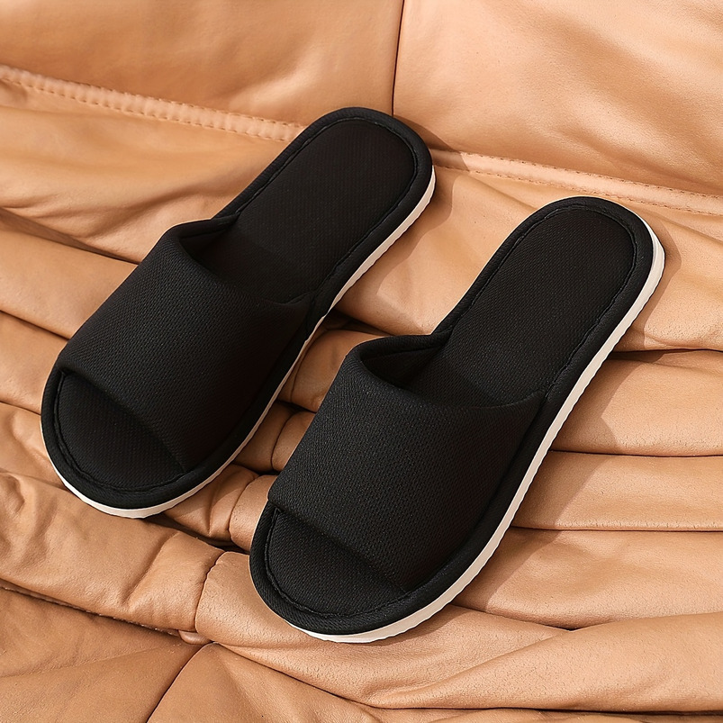 Unisex Sweat-Absorbing - Quiet and Seasons, Black Upper with White EVA Sole, Textured Design for Indoor Use, Hand Wash or Dry Clean Only, Comfortable 