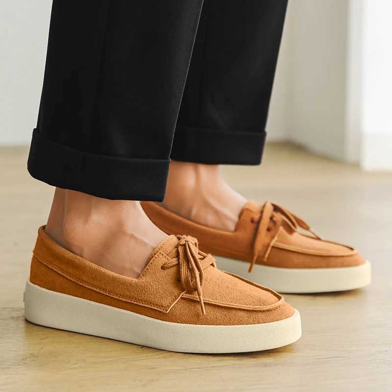 High Quality Mens Loafers Soft Suede Slip-On Shoes Man Flats Lightweight Comfortable Driving Shoes For Man Summer Casual ShoesXJ250614