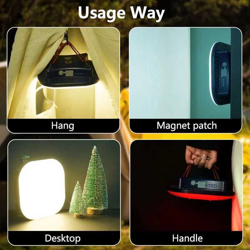 MOSLIGHTING Camping Lantern 13500mAh Fastly Rechargeable Lamp Portable Outdoor Camping Lights with Magnet 5 Light Modes LED W250613