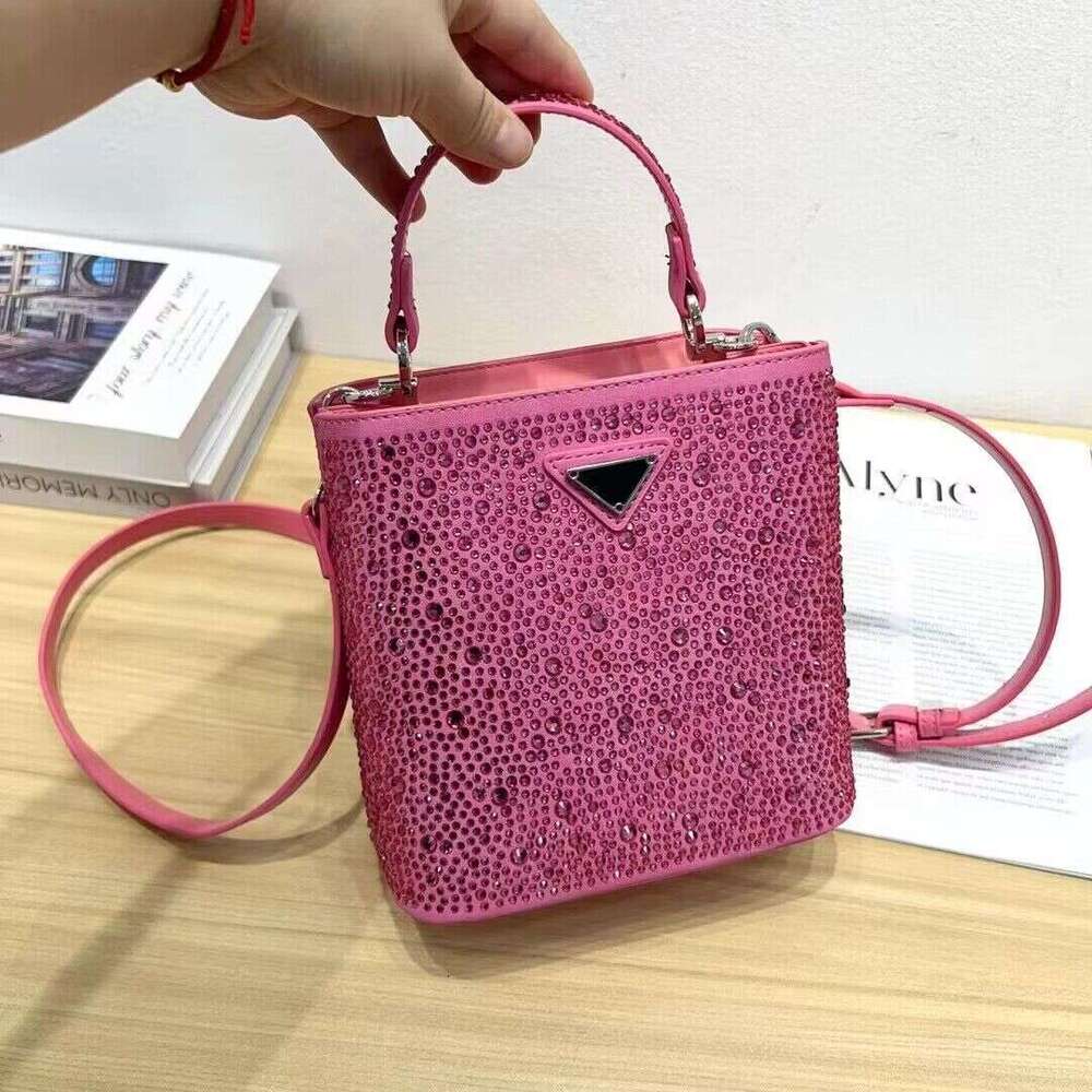 2023 New Mini Diamond-Studded Hotfix Handbag Flap Shoulder Crossbody Chain Women's Small Square Bag