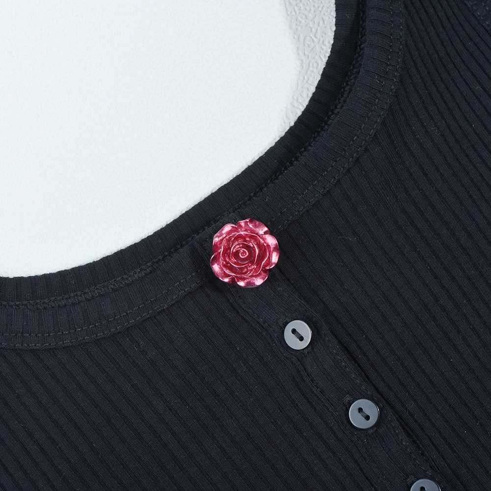 ICEYY Elegant Womens Shirts Cufflinks Rose Flower Button Covers Set Mens or Womens Shirt Cufflinks for Tux Shirt Decoration XJ250614