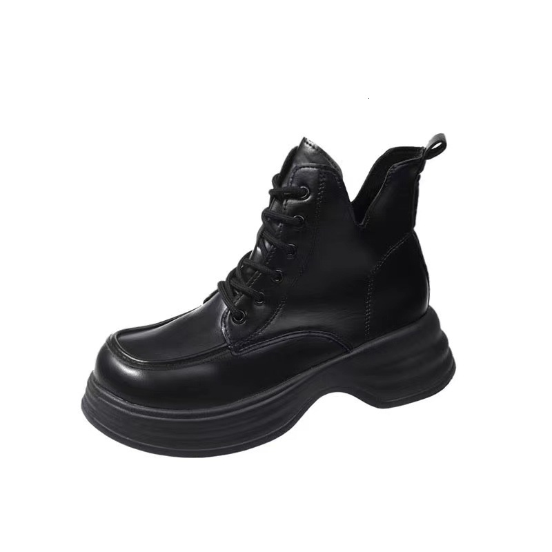Ddmysports Martin For Women New British Thick Sole Height Increasing Slimming Street Style Short Spring Autumn Single Boots Outdoor Shoes
