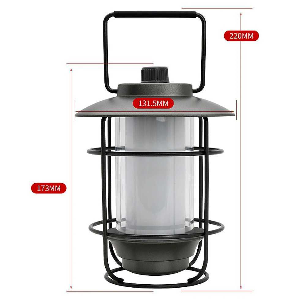 Outdoor Camping LED Hanging Waterproof Tent Light Stepless Dimming Adjustable Rechargeable Atmosphere Light Camping Equipment W250613