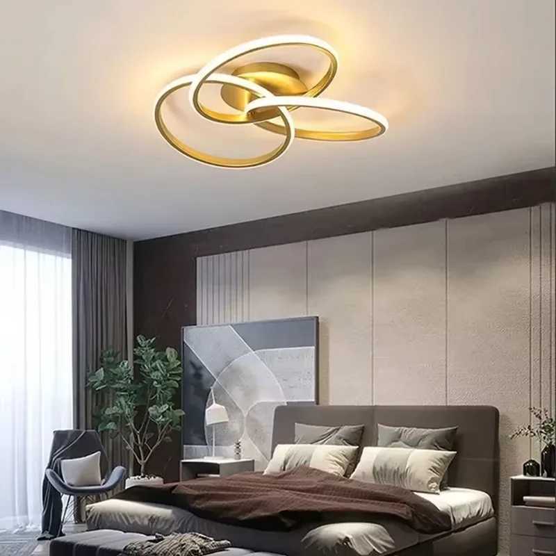 Modern LED Ceiling Light Acrylic Trefoil Dimmable Black White And Gold Indoor Lamp For Living Room Bedroom Dining Room Lighting Fixture XJ2500613