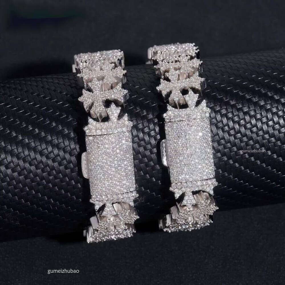 Pass Dia Tester New Design Sterling Sier 16MM Cross VVS Moissanite Cuban Link Chain