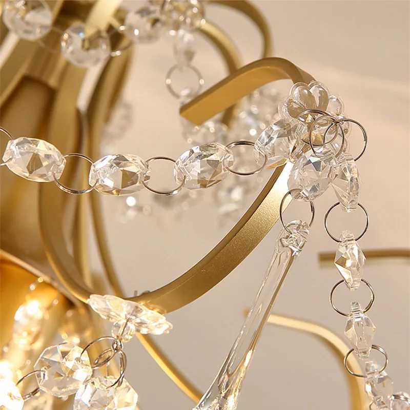 European Crystal Ceiling Lamp Modern Living Room Bedroom Decorative Lights Gold Hotel Villa Corridor Household Lighting Fixture XJ2500613