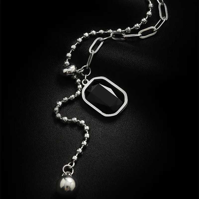 316L Stainless Steel Zircon Necklace For Women Designer Square Bead Pendant Necklaces Girls Body Jewelry Gift Z250614