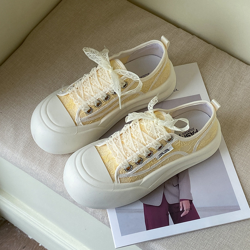 Ddmyoutdoor Lace Mesh Thick Sole White Sneakers For Women Summer New Versatile Casual Height Increasing Breathable Student Shoes Outdoor Shoes