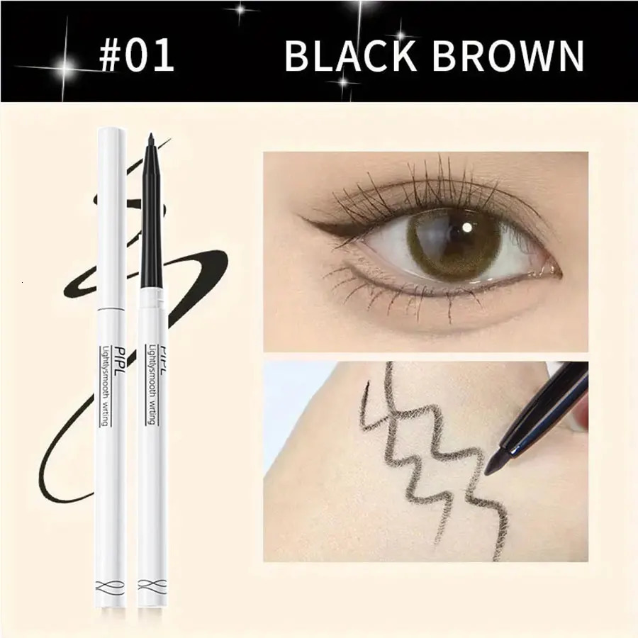 Waterdrop Silky Inner Eyeliner Gel Pen BLACKBROWN Waterproof Eyelid Under Crease Pen Eyeshadow Eyebrow Pencil 250614