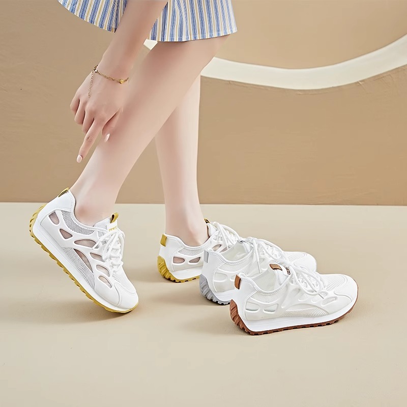 Ddmysports Breathable White Sneakers For Women Summer Sandals Super Popular Hollow Sports Travel Single Mesh Agan Shoes Outdoor Shoes