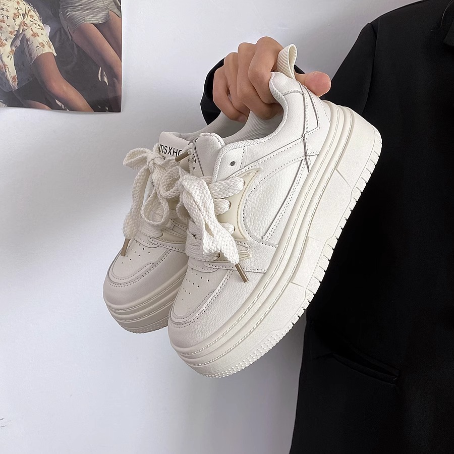 Ddmysports Platform White Sneakers For Women Students Spring New Versatile Casual Height Increasing Board Ins Trendy Sports Shoes Outdoor Shoes