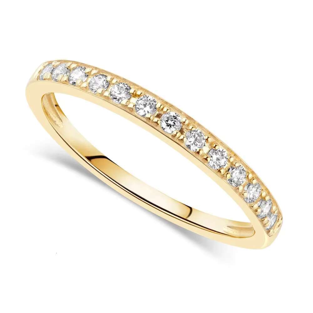 Dainty Jewelry Moissanite Eternity Ring S925 Silver Gold Plated Wedding Fashion Engagement Rings for Women