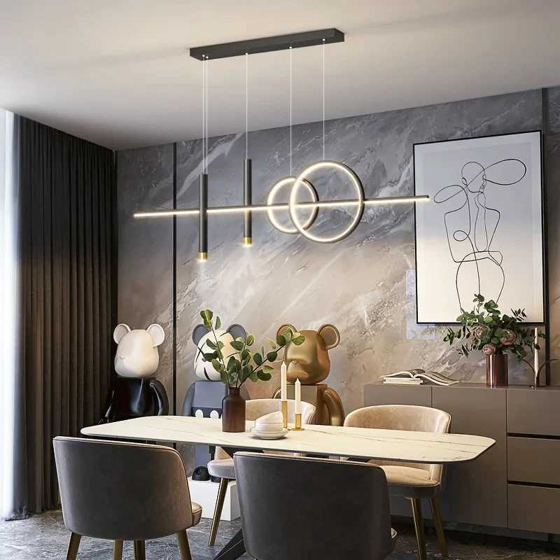 Modern Dining Room Pendant Lamp Nordic LED Ceiling Chandelier Light Luxury Minimalist Restaurant Tables Bar Counter Hanging Lamp XJ2500613