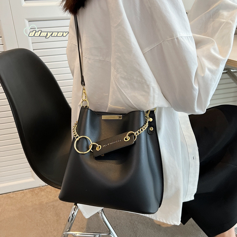 Bucket for Women New Versatile Handbag Fashion Trendy Stylish Shoulder PU Crossbody Bag ddmynov