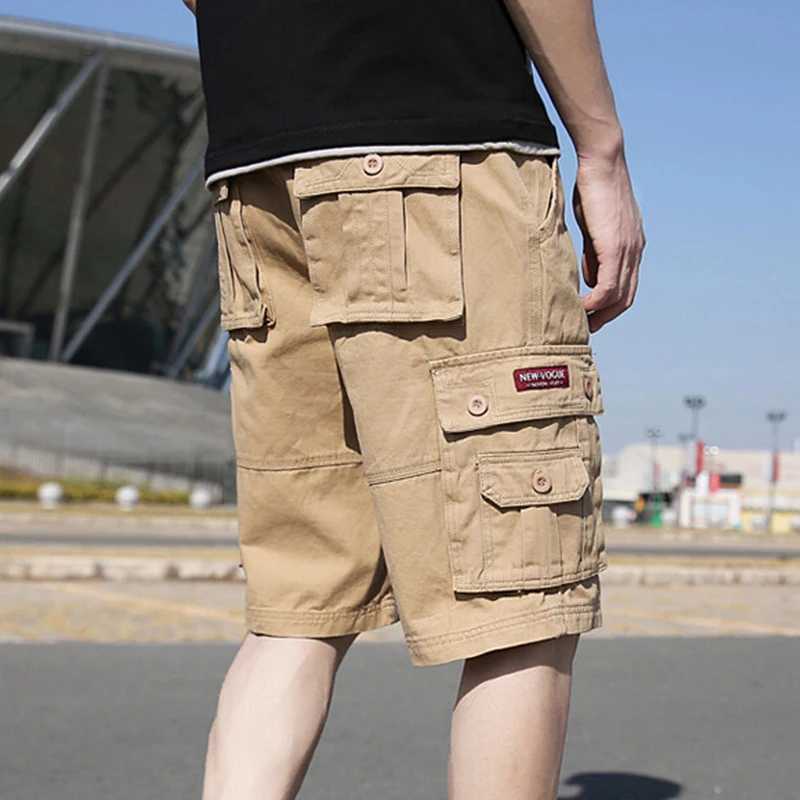 New Summer Men Cargo Shorts Cotton Multi-pocket Tactical Shorts Mens Casual Bermuda Shorts Outdoor Military Jogger Shorts Male W250614