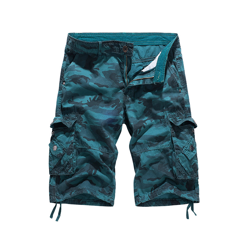 designer jeans Men's shorts summer loose casual camouflage work shorts large-sized multi-pocket five-inch mid-length pants