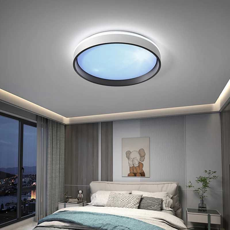 Modern LED Blue Sky Ceiling Lamp Smart Brightness Dimmable Round Ceiling light for Living Room Bedroom Kitchen Moon Lighting XJ2500613