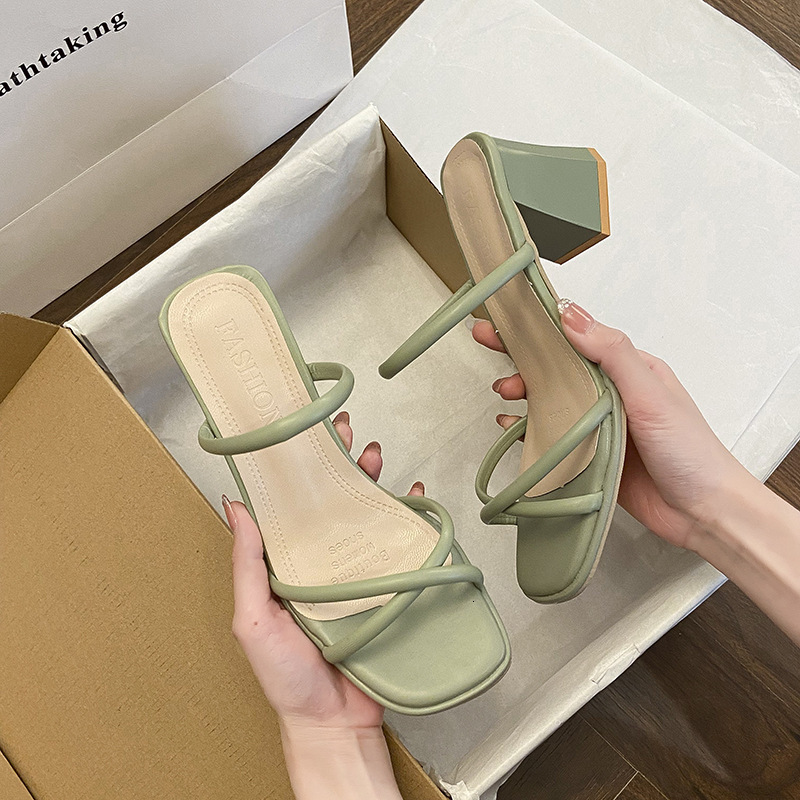 Ddmyoutdoor Ddmyoutdoor Women S Slippers For Outdoor Wear New Style Summer Niche High End Sense Versatile With Skirts Chunky Heel Sandals Shoes Outdoo