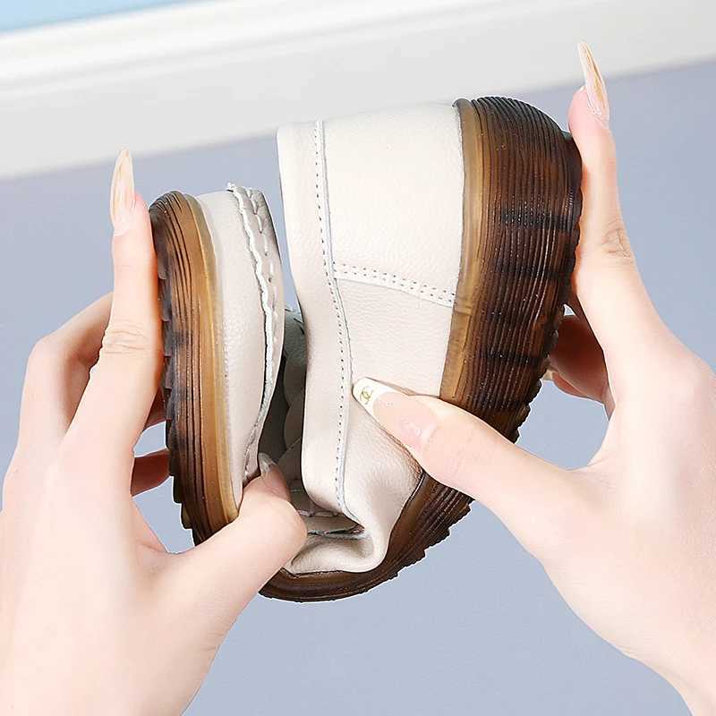 Comforty Fi Sneakers Women Flats Soft Hand-stitched Leather Casual Shoes Platform Slip Loafers Breathable Walking Shoes XJ250614