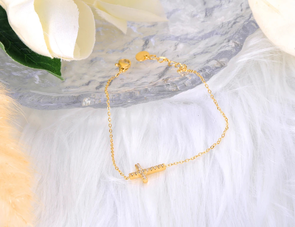 Lokaer Religious Cross Charm Bracelets For Women Men Classic Stainless Steel Cubic Zirconia Jewelry Pulseras Mujer B23005 250610