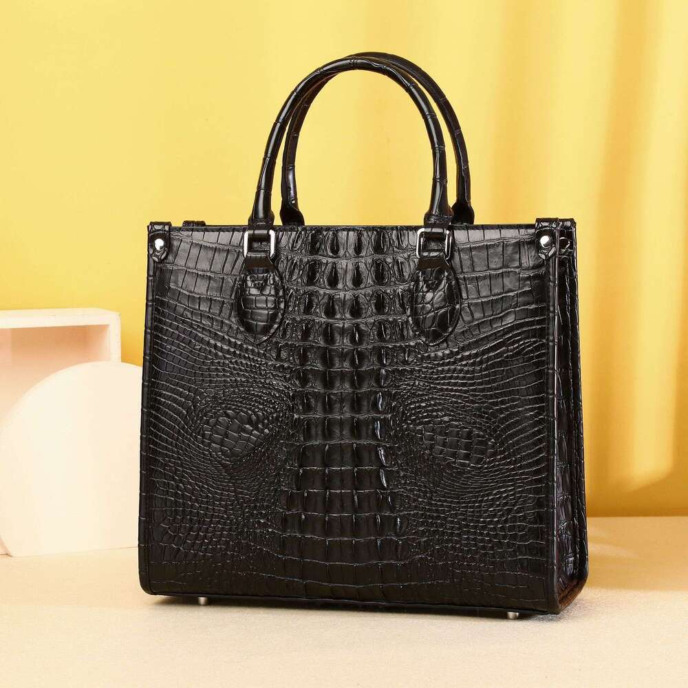 Handbag Crocodile Bone Pattern Genuine Leather Fashion Tote Large Capacity Women's Shoulder Crossbody Bag